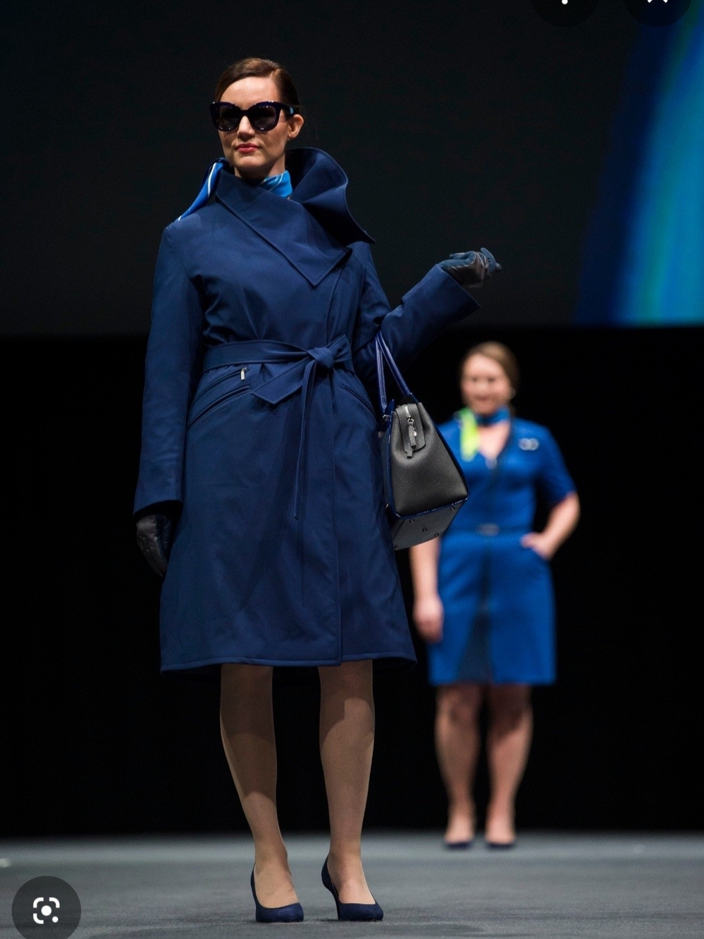 Alaska Airlines Navy Trench Coat with Belt